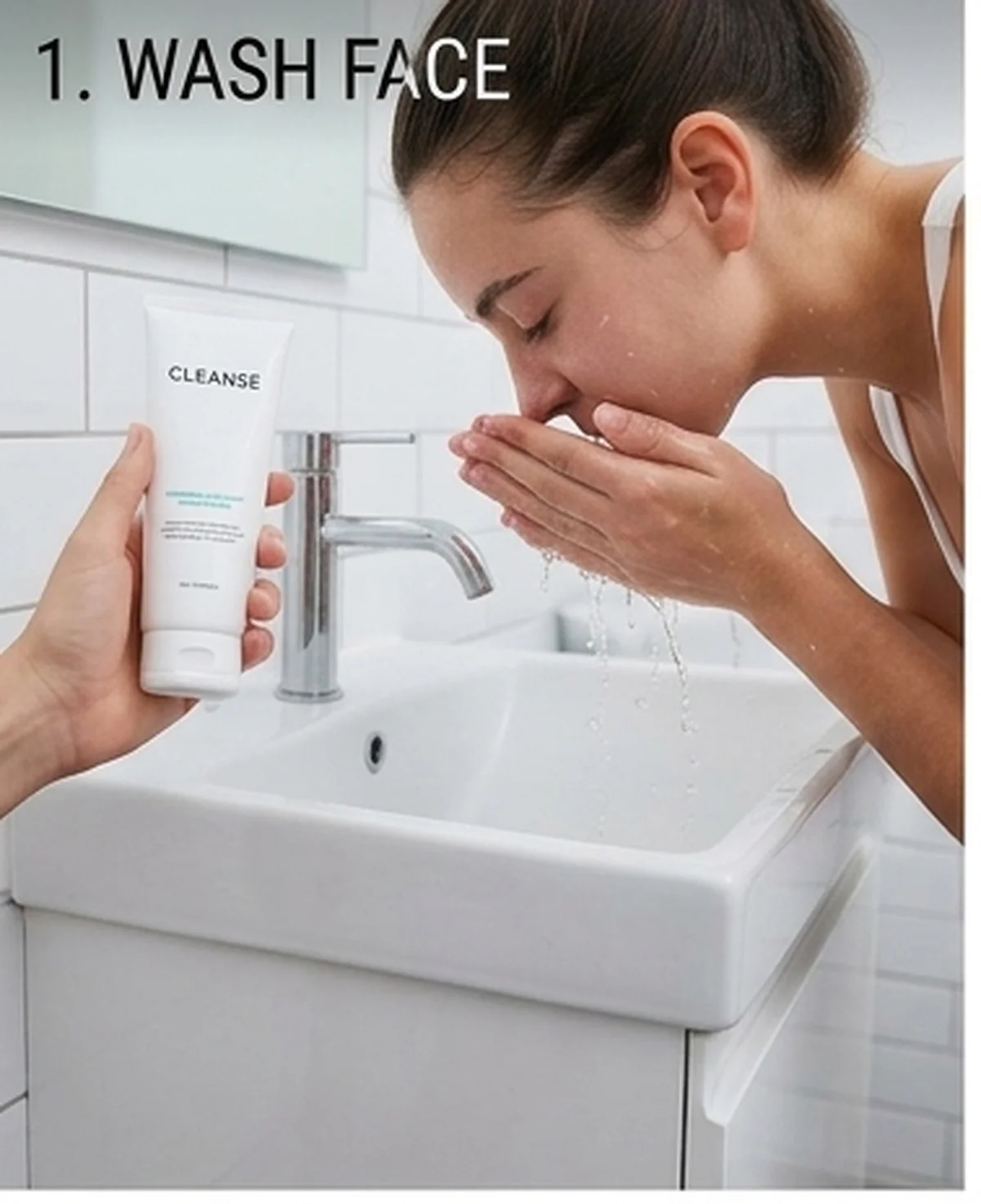 How to apply nasal strips step 1 — wash face with an oil-free cleanser before applying a nose strip