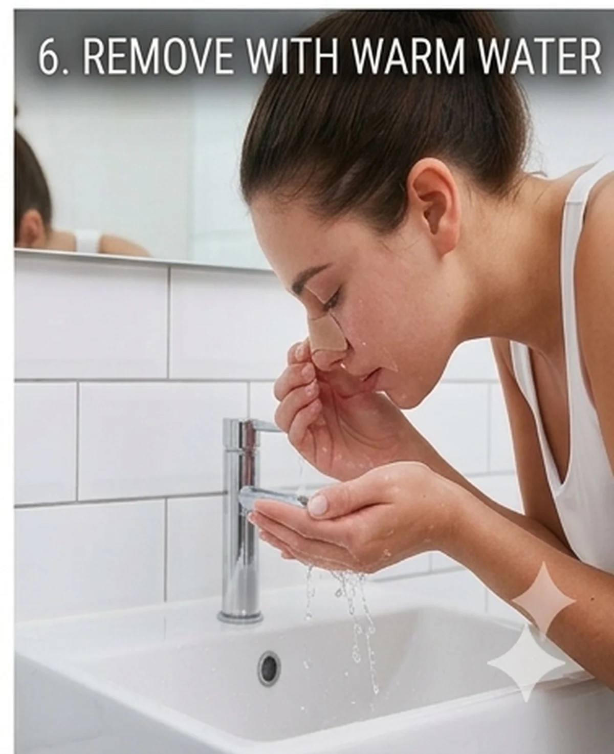 How to apply nasal strips step 6 — remove the nose strip safely in the morning with warm water