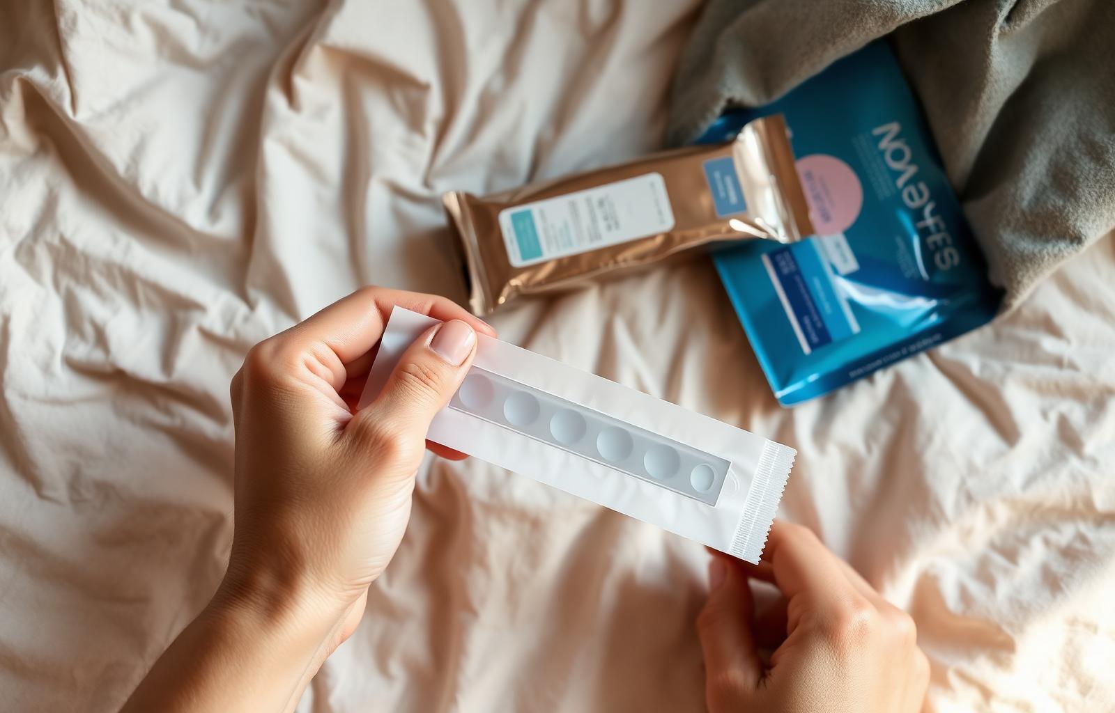 Hands peeling a RhinoGear nose strip from its protective backing